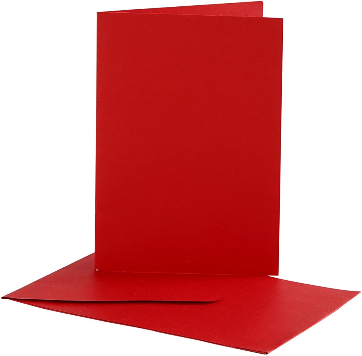 Kaarten en enveloppen, afmeting kaart 10,5x15 cm, afmeting envelop 11,5x16,5 cm, rood, 10sets [HOB-23714]